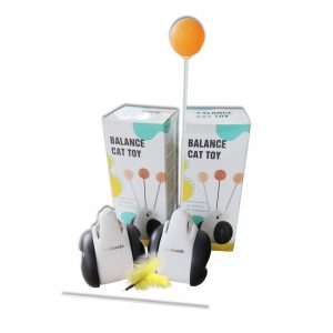 nicebands Cat Dog Chaser Toys, 2in1 Balance Swing Car Toy Stimulate Hunting Instinct Catnip Teaser Toys with Catnip Ball Toys, 2 Pack Cat Stick with Teasing Ball