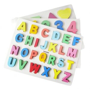 lemonlala Wooden Puzzles for Toddlers,Wooden Alphabet Number Puzzles Toddler Learning Puzzle Toys for Kids Ages 2 3 4