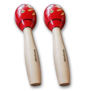 nicebands MARACAS WOOD RUMBA SHAKERS Set of 2 - Latin Hand Percussion With Full, Bright Vibrant Sound Quality and Great Rhythm Toy - Rattle With Party Fun