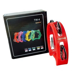 lemonlala Plastic Musical Percussion Tambourines, Dual Alloy Recording Combo Tambourine, Cutaway Half Blossom with 4 Bells