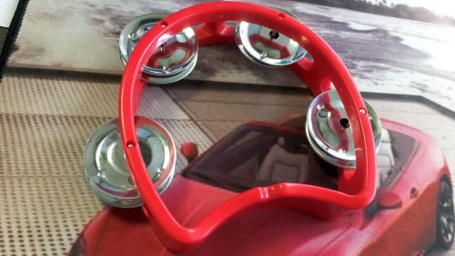 lemonlala Plastic Musical Percussion Tambourines, Dual Alloy Recording Combo Tambourine, Cutaway Half Blossom with 4 Bells photo review