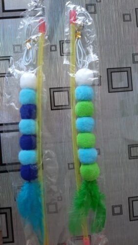 nicebands Cat Dog Chaser Toys, 2in1 Balance Swing Car Toy Stimulate Hunting Instinct Catnip Teaser Toys with Catnip Ball Toys, 2 Pack Cat Stick with Teasing Ball photo review