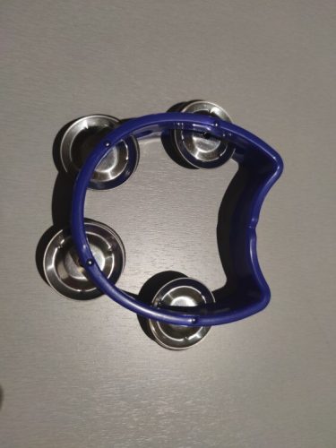 lemonlala Plastic Musical Percussion Tambourines, Dual Alloy Recording Combo Tambourine, Cutaway Half Blossom with 4 Bells photo review