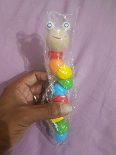 nicebands Toy Caterpillar, Simulation Caterpillar Wooden Twisted Worms Children Early Educational Toys for 1 2 3 Children & Kids Boys and Girls photo review