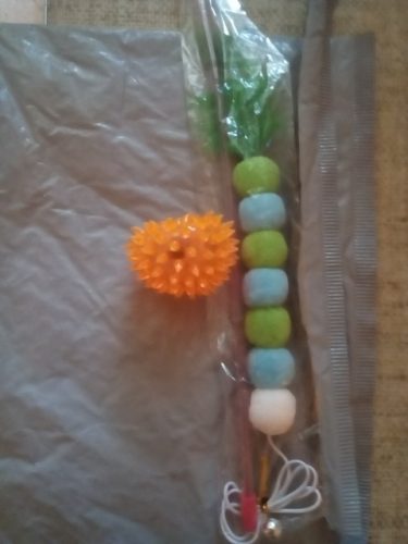 nicebands Cat Dog Chaser Toys, 2in1 Balance Swing Car Toy Stimulate Hunting Instinct Catnip Teaser Toys with Catnip Ball Toys, 2 Pack Cat Stick with Teasing Ball photo review