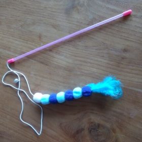 nicebands Cat Dog Chaser Toys, 2in1 Balance Swing Car Toy Stimulate Hunting Instinct Catnip Teaser Toys with Catnip Ball Toys, 2 Pack Cat Stick with Teasing Ball photo review