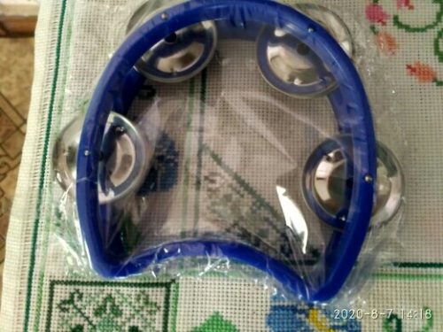 lemonlala Plastic Musical Percussion Tambourines, Dual Alloy Recording Combo Tambourine, Cutaway Half Blossom with 4 Bells photo review